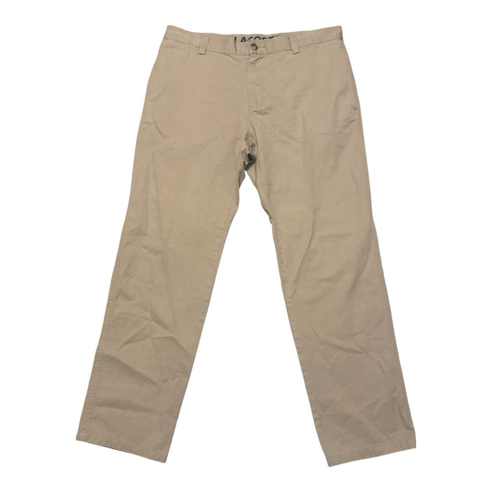 VTG Lacoste Pants Mens 46 US 36x32 Khaki Chino Trousers Preppy Office Business
